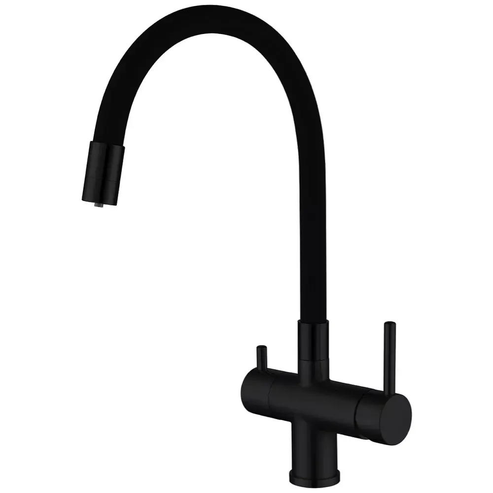 Смеситель для кухни под фиьтр GAPPO G4398-36 с гибким изливом, черный Киев - изображение 1