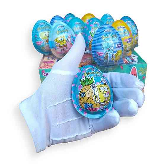 Упаковка яєць із сюрпризом Губка Боб 12 шт. — дитячі іграшки-сюрпризи в пластикових яйцях Харків