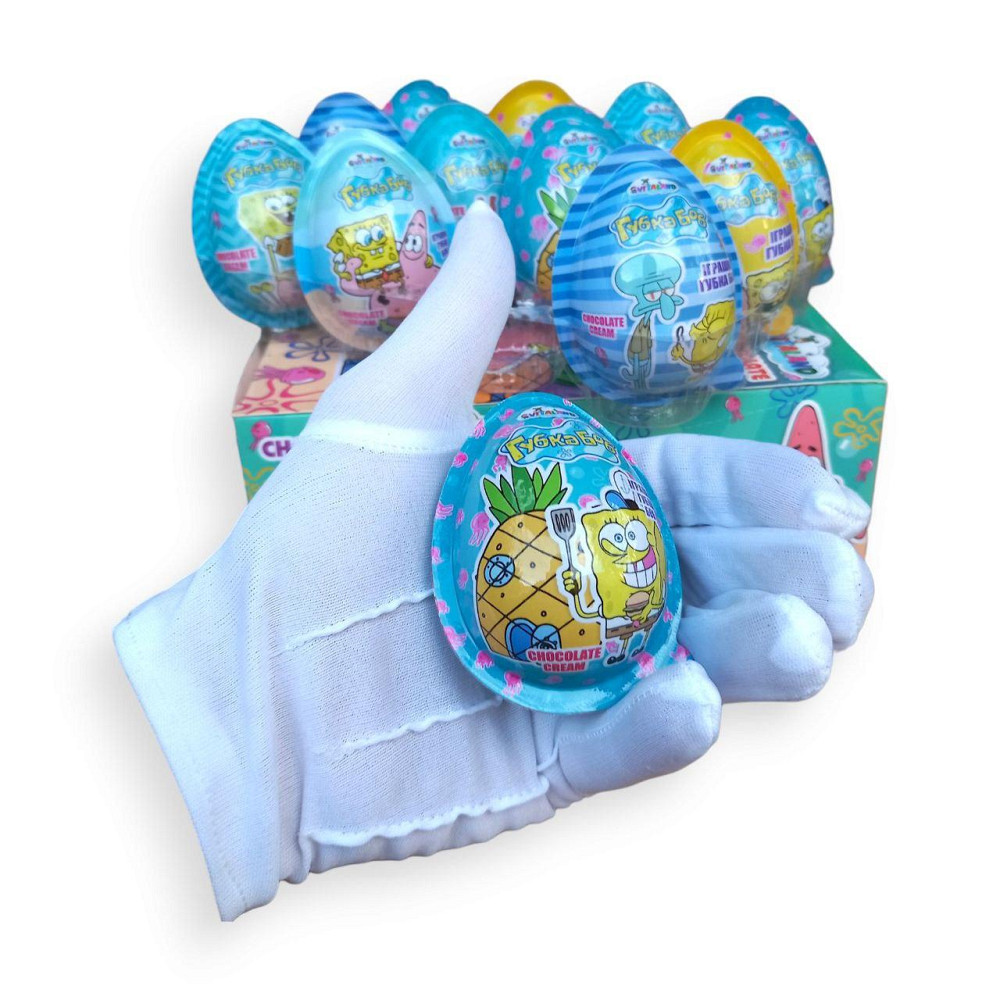 Упаковка яєць із сюрпризом Губка Боб 12 шт. — дитячі іграшки-сюрпризи в пластикових яйцях Харків - фото 4
