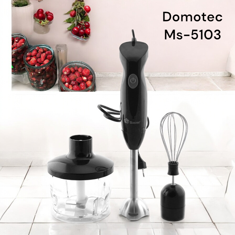 Блендер 3 в 1 Domotec MS-5103 с мини-измельчителем и венчиком, 500 Вт, 0.6 л, 2 скорости, черный Одесса - изображение 11