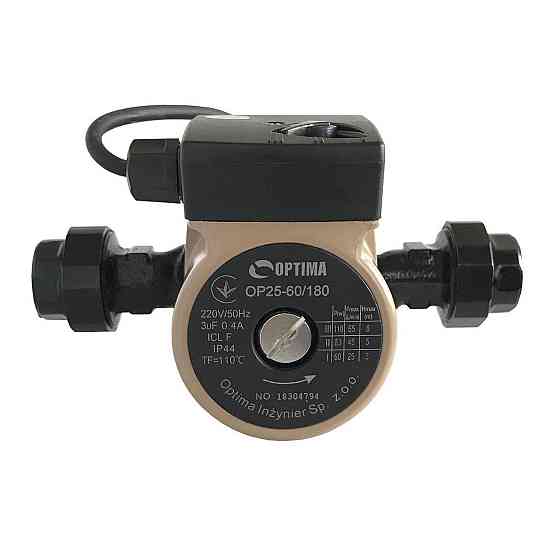 Насос циркуляционный Optima OP25-60 180мм + гайки, + кабель с вилкой! (000008158) Киев