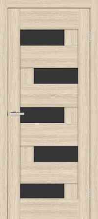 Міжкімнатні двері Оміс Доміно чорне скло Дуб білений 800х2000 мм Київ