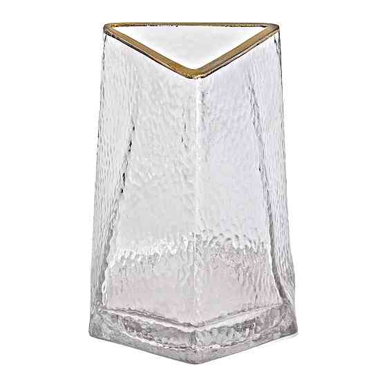 Стеклянная ваза для цветов, декоративный треугольник с золотой каймой, 16 см HP-1709 Киев