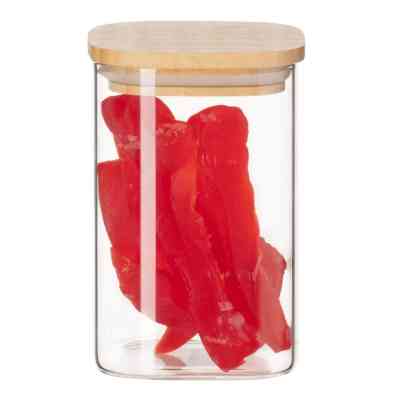 Емкость для сыпучих продуктов Ardesto Midori 500мл, скло, бамбук, квадратна, прозорий (AR1348BBS) Вінниця