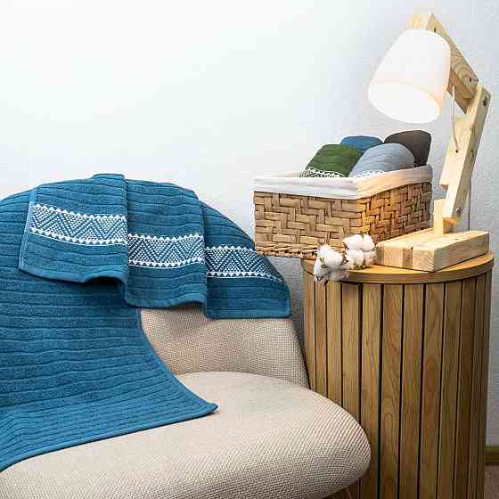 Махровий рушник для обличчя та рук Зіпп GM Textile 50х90см 500г/м2 (Синій) Суми