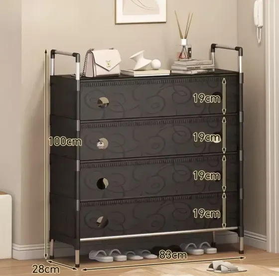 Полка для обуви SKLM-31-LT6205 черная 4 полки Коломия