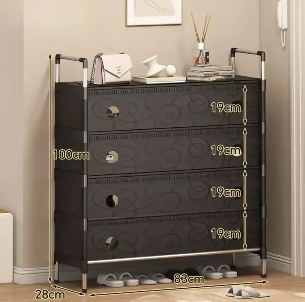 Полка для обуви SKLM-31-LT6205 черная 4 полки Коломия - фото 2