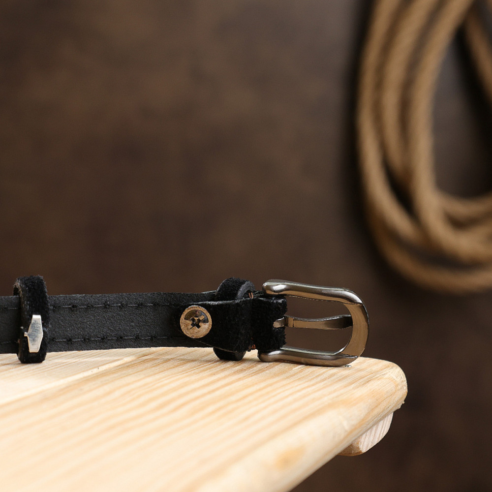 Стильный замшевый ремень для женщин Vintage 20772 Черный Киев - изображение 9