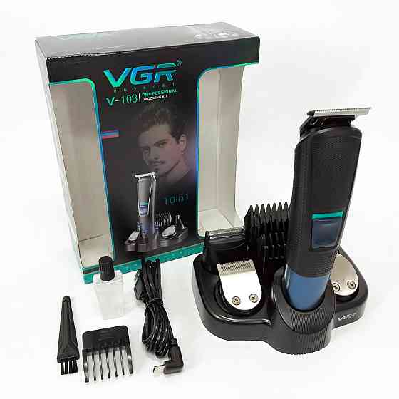 Чоловічий набір для стрижки волосся акумуляторний VGR V-108, Машинка для стрижки голови SK-74 Львів