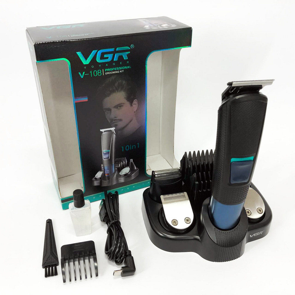 Чоловічий набір для стрижки волосся акумуляторний VGR V-108, Машинка для стрижки голови SK-74 Львів - фото 2