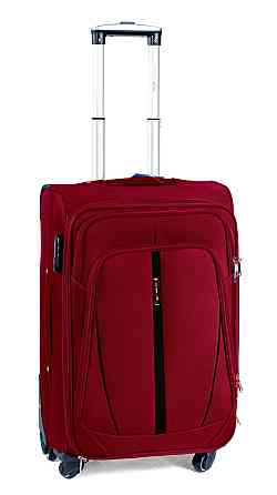 Чемодан тканевый WINGS 1706 малый 55 см 4 колеса бордовый Киев
