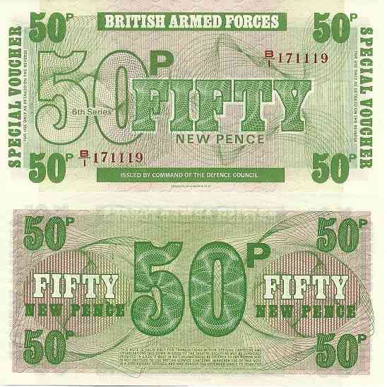 British Armed Forces Британская Армия 50 пенсов военные деньги UNC Полтава