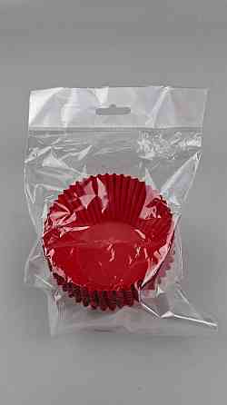 Тартолітка для кексів 140А кругла червона D55 H42,5 (100 шт.) (1 уп.) Харків