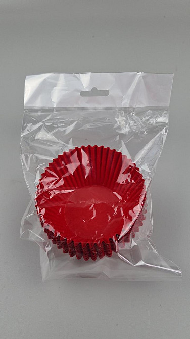 Тартолетка для кексов 140А  круглая красная D55 H42,5 (100шт)  (1 уп.) Харьков - изображение 2
