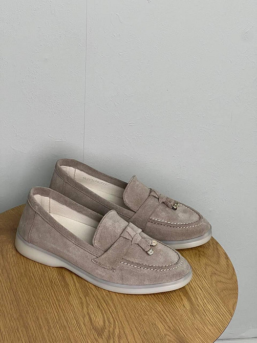 Arcoboletto Лоферы женские Arcoboletto бежевые замша натуральная весна-осень 36р.37р.38р. (5369 Коломия - фото 1