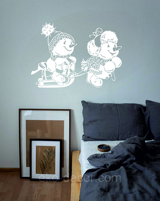 Декоративное настенное Панно «Снеговик», Декор на стену 110*78 см Киев - изображение 5