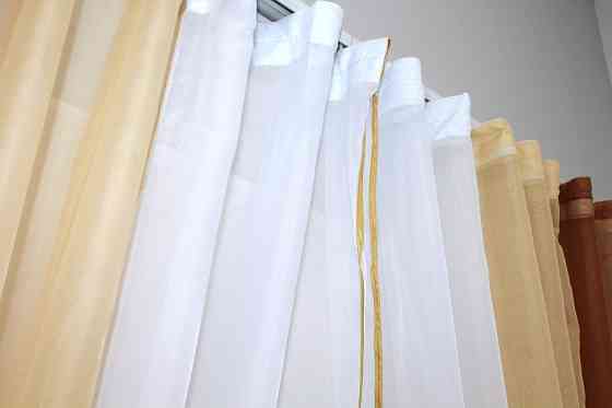 Кухонні штори VR-Textil № 054к комбіновані коричневий з бежевим і білим 400х170 см (50-640) Київ