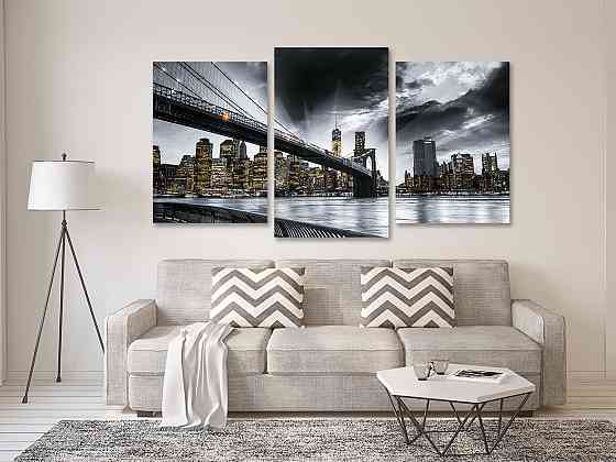 Модульная картина в гостиную / спальню  Нічний Нью-Йорк  Art-684_3 100x150 см Киев