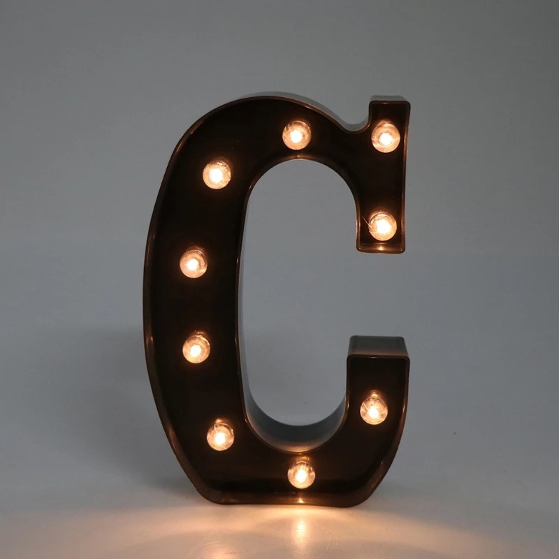 Буква с подсветкой C объемная маленькая 22 на 14 см черный Киев - изображение 1