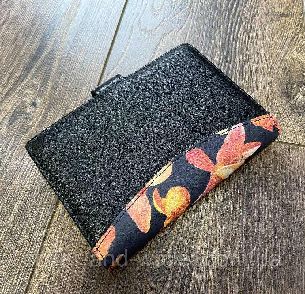 Женская кожаная обложка на авто документы с принтом цветы Mario Veronni Киев - изображение 5
