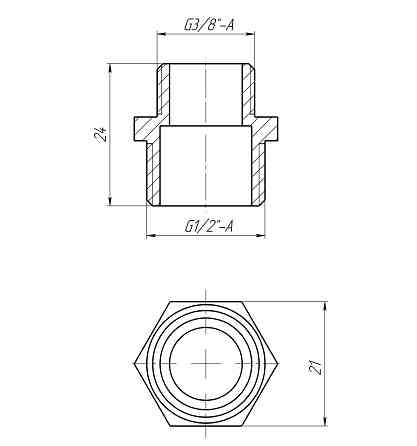Ніпель редукційний 1/2″х3/8″ЗЗ латунний LN322S OPTIMUM Київ