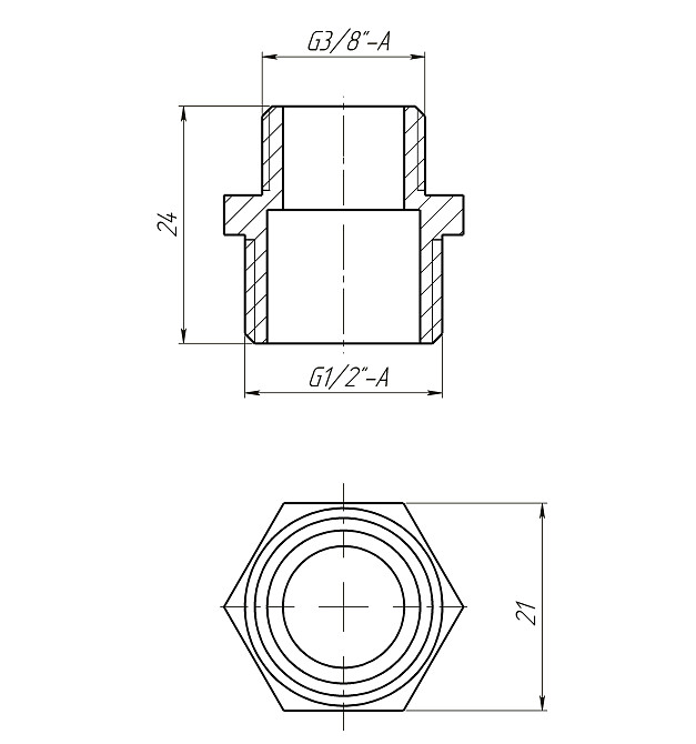 Ніпель редукційний 1/2″х3/8″ЗЗ латунний LN322S OPTIMUM Тернопіль - фото 3