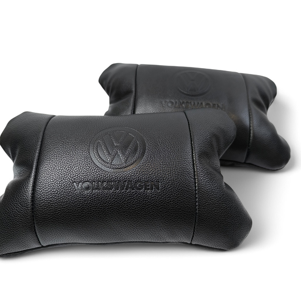 Набір шкіряних подушок 2шт - Volkswagen на підголовник у машину, UK-887 Автомобільна подушка Київ - фото 1