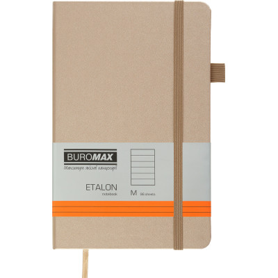 Книга записна Buromax Etalon 125x195 мм 96 аркушів в лінію обкладинка зі штучної шкіри Золота (BM.291260-23) Вінниця - фото 1