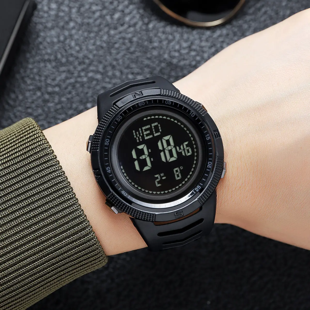 Годинник чоловічий спортивний з компасом Skmei 2147 Compass (Чорний з чорним циферблатом) Вінниця - фото 8