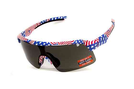 Окуляри захисні Global Vision Holeshot USA Flag (gray), сірі в оправі прапор США Запоріжжя