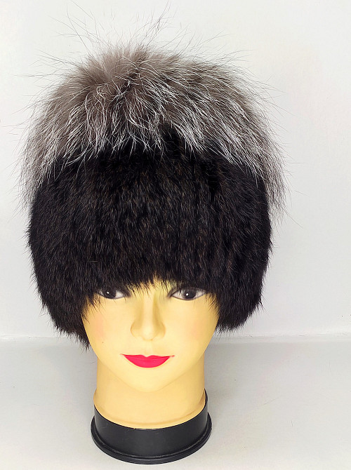 Шапка меховая женская кубанка Мерлин Коричневый Харьков - изображение 1