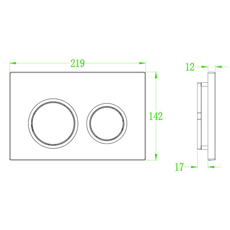 Панель змиву Koer KT-0605-01 220x140x12mm пластикова, кнопка кругла   ( KR5317 ) 32933 Харків - фото 3
