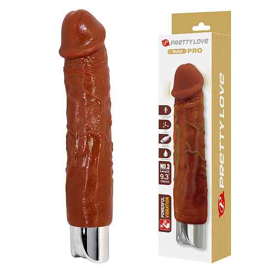 Вибратор реалистик Pretty Love - Rufus Pro Realistic Vibrating Dildo Brown, BW-500082DC Sex Aura Киев