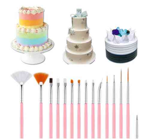 Кондитерские кисти набор 15 штук 18 см розовый Киев