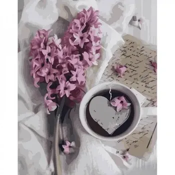 Набір для розпису по номерах Кава з гіацинтом Strateg розміром 40х50 см (GS1391), шт Киев - изображение 1