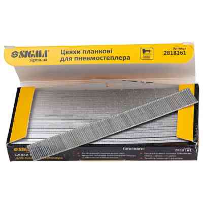 Цвяхи Sigma планкові 16x1.25x1мм для пневмостеплера 5000шт (2818161) Вінниця
