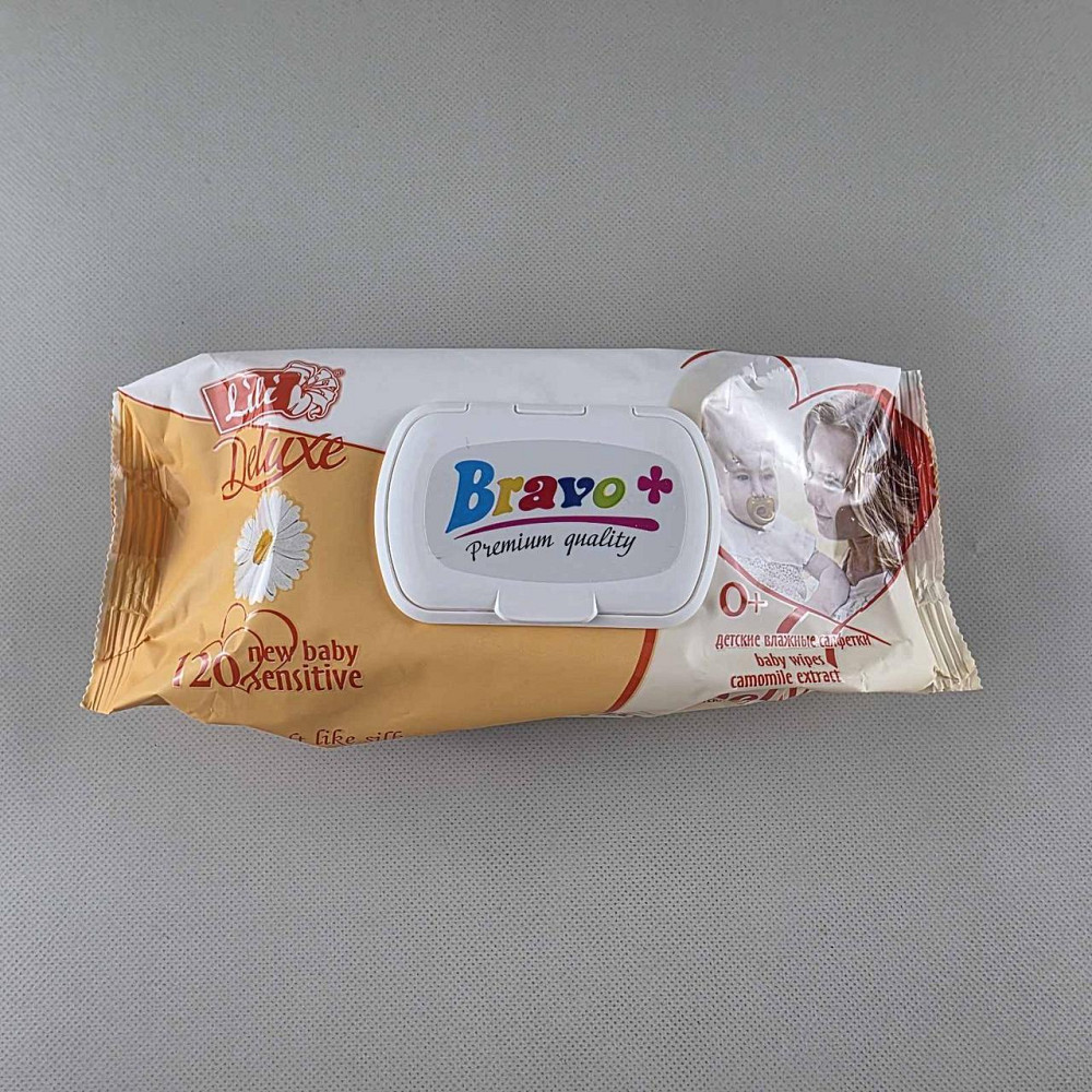 Серветки вологі 120 шт.з клапан "Bravo Lili" ромашка (1 пачка) Харків - фото 3