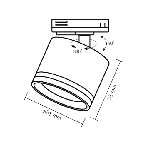 LED Світильник трековий під лампу GX53 чорний VL-SPF35C-B Videx Житомир