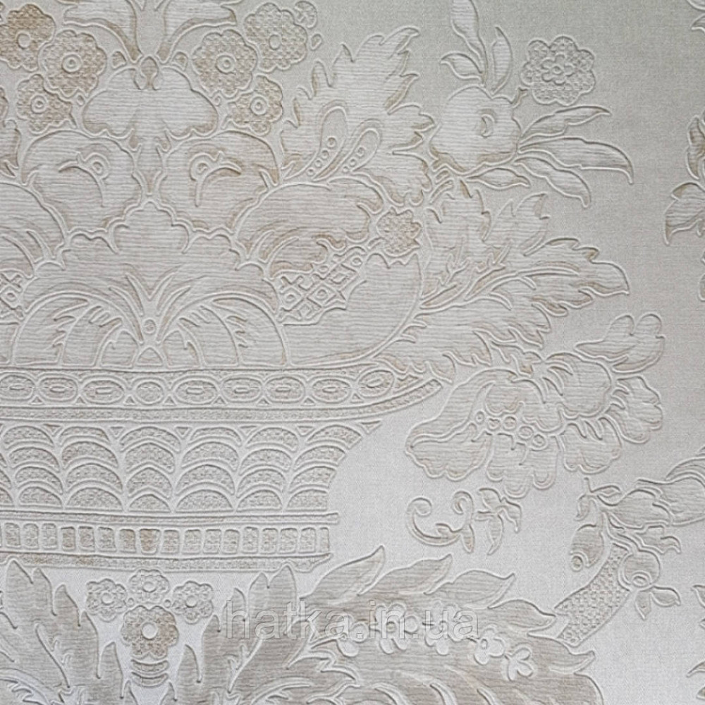 Шпалери вінілові на флізелін Sirpi Alta gamma Sempre 3 вензелі великі коричневі з золотом фон кава з молоком Київ - фото 1