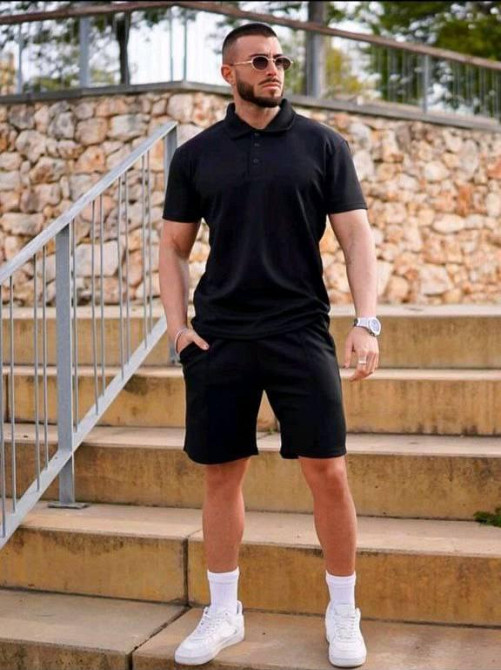 Мужской стильный повседневный летний костюм трикотаж двухнитка Одесса - изображение 1