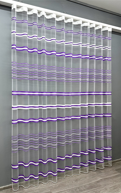 Тюль фатин смуги Колір фіолетовий з білим 1770т Київ - фото 8