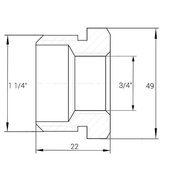 Футорка 1 1/4″х 3/4″ЗВ латунна А0711А Київ