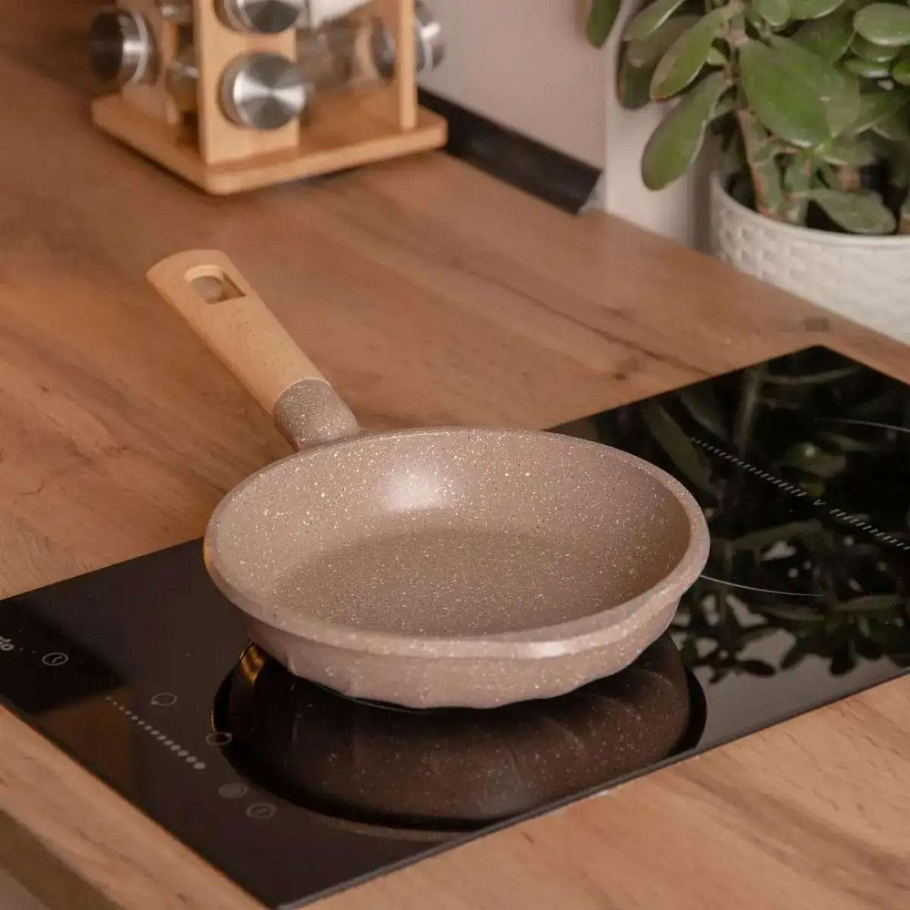 Сковорода 20 см з мраморним покриттям, 1 л, кофейна Київ - фото 2