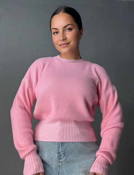 Светр жіночий Fancy Matinee 7571 вафельний з ангори оверсайз, рожевий, one size Київ - фото 11