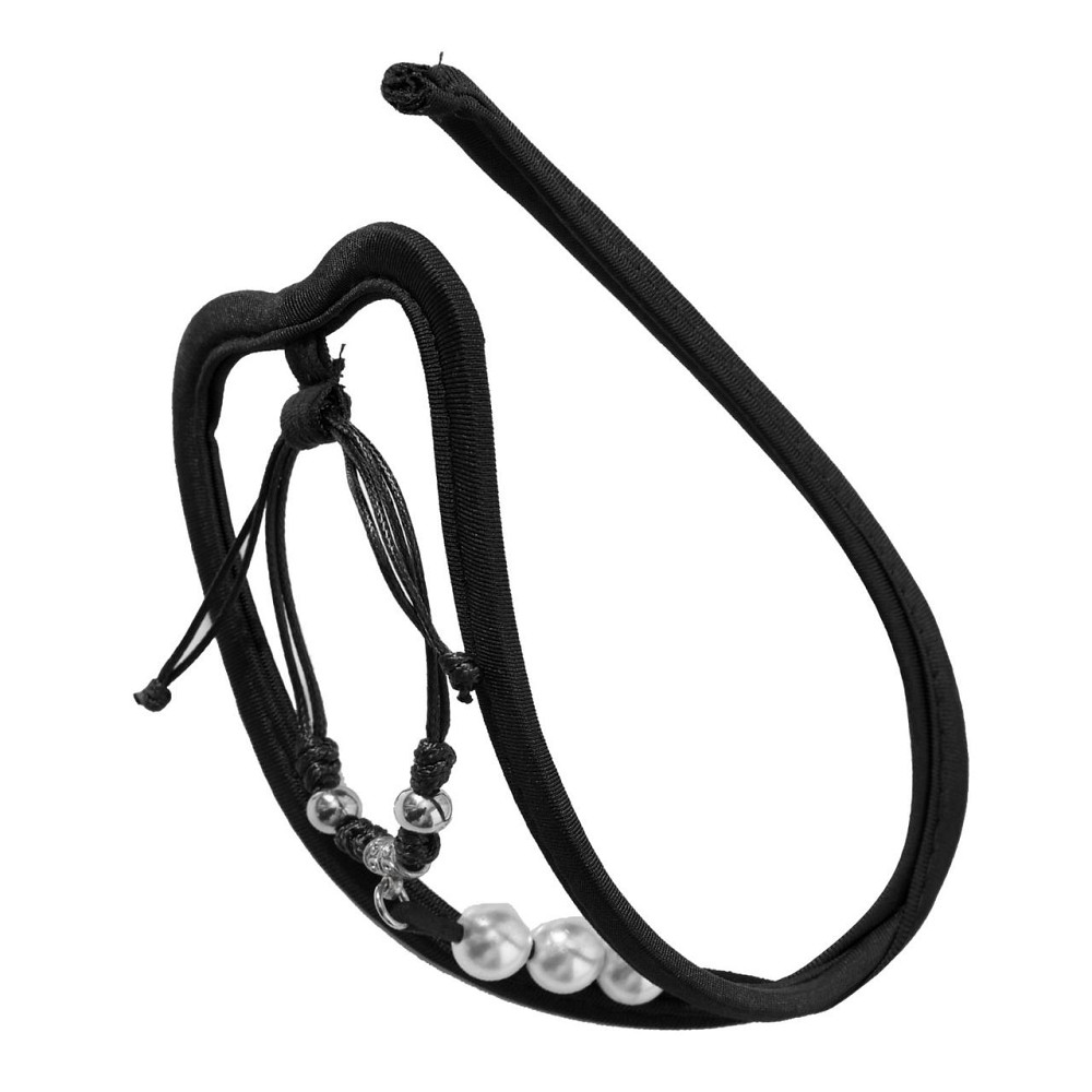 Мужские трусы без лямок с бусинками эротические one size черный Киев - изображение 1