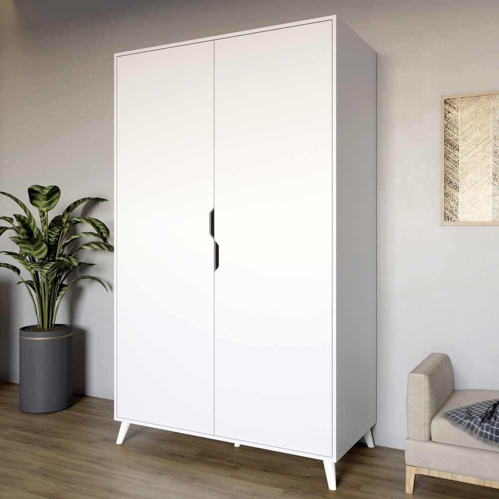 Шафа дводверна з білими ніжками М-ЗОН Борн 1200 Німфея Альба (білий) (MZN-031055) Львів - фото 1