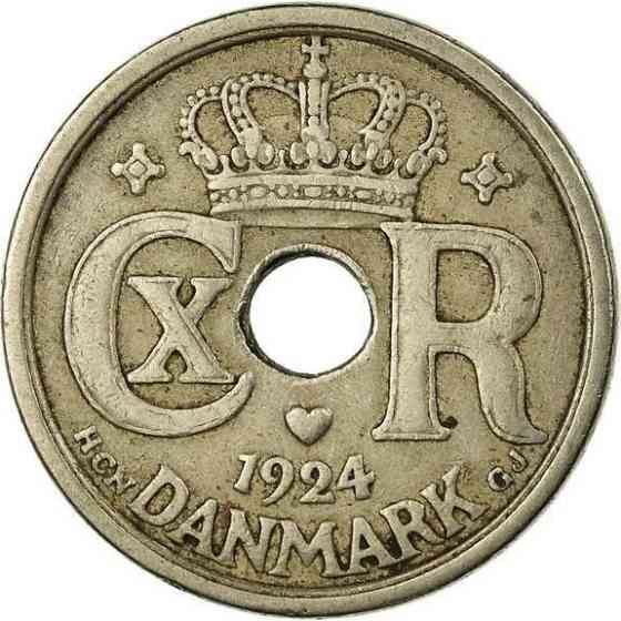 Монета 25 эре. 1924 год, Дания. Полтава