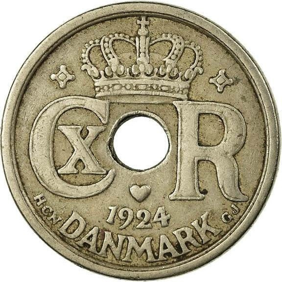 Монета 25 эре. 1924 год, Дания. Полтава - изображение 1
