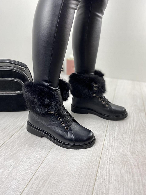 Injers Черевики жіночі INJERS чорні натуральна шкіра зима висота 14см (619-43) Коломыя - изображение 7