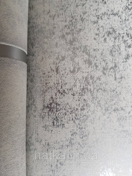 Обои виниловые на флизелине Marburg Imagine 0.53х10 под венецианскую штукатурку серые с серебром Киев - изображение 2